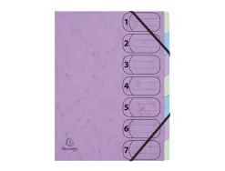 Trieur harmonika exacompta aquarel a4 7 compartiments fermeture elastique coloris assortis