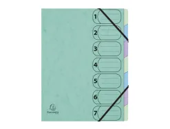 Trieur harmonika exacompta aquarel a4 7 compartiments fermeture elastique coloris assortis