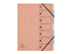 Trieur harmonika exacompta aquarel a4 7 compartiments fermeture elastique coloris assortis