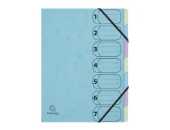 Trieur harmonika exacompta aquarel a4 7 compartiments fermeture elastique coloris assortis