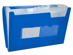 Trieur liderpapel polypropylène a4 210x297mm 700 microns 13 compartiments fermeture élastique translucide coloris bleu