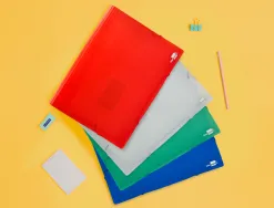 Trieur liderpapel polypropylène a4 210x297mm 700 microns 13 compartiments fermeture élastique translucide coloris bleu