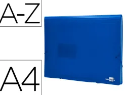 Trieur liderpapel polypropylène a4 210x297mm 700 microns 13 compartiments fermeture élastique translucide coloris bleu