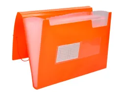 Trieur liderpapel polypro a4 210x297mm 700 microns 13 compartiments fermeture elastique coloris orange fluo opaque