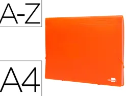 Trieur liderpapel polypro a4 210x297mm 700 microns 13 compartiments fermeture elastique coloris orange fluo opaque