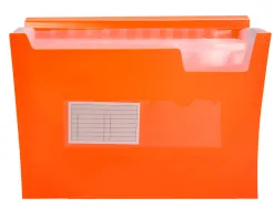 Trieur liderpapel polypro a4 210x297mm 700 microns 13 compartiments fermeture elastique coloris orange fluo opaque