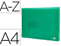 Trieur liderpapel polypropylène a4 210x297mm 700 microns 13 compartiments fermeture élastique translucide coloris vert