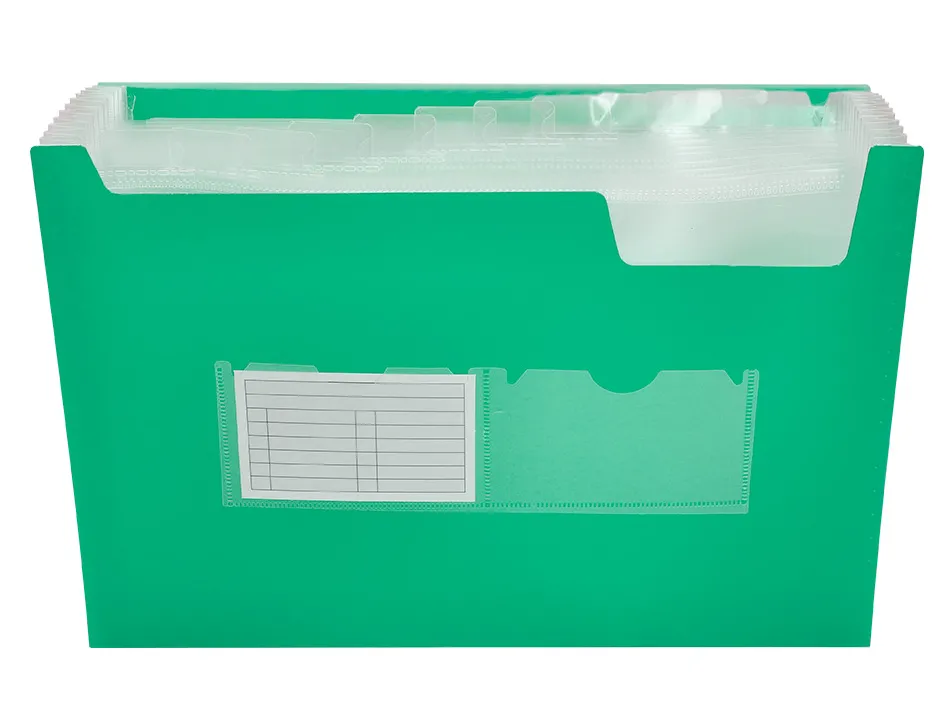 Trieur liderpapel polypropylène a4 210x297mm 700 microns 13 compartiments fermeture élastique translucide coloris vert