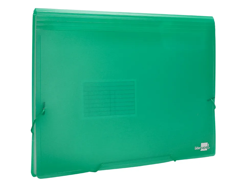 Trieur liderpapel polypropylène a4 210x297mm 700 microns 13 compartiments fermeture élastique translucide coloris vert