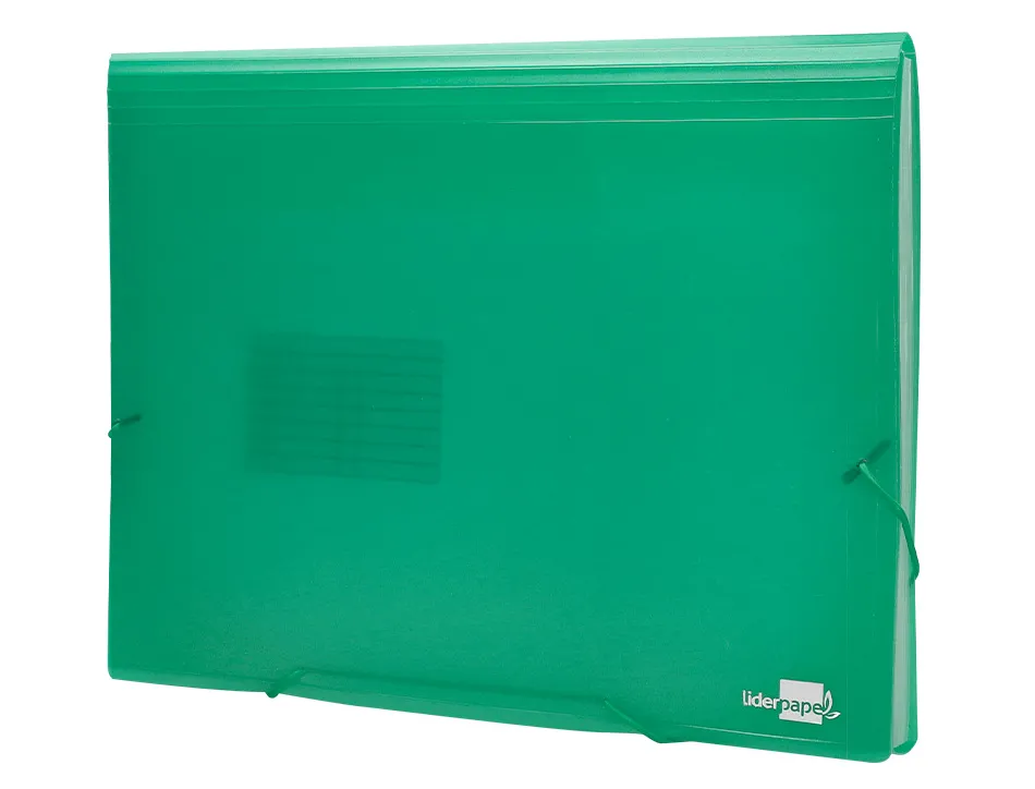 Trieur liderpapel polypropylène a4 210x297mm 700 microns 13 compartiments fermeture élastique translucide coloris vert
