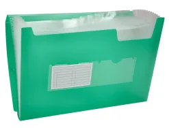 Trieur liderpapel polypropylène a4 210x297mm 700 microns 13 compartiments fermeture élastique translucide coloris vert
