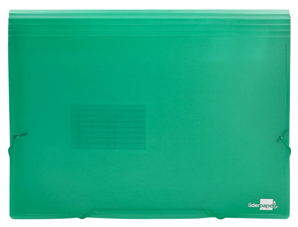 Trieur liderpapel polypropylène a4 210x297mm 700 microns 13 compartiments fermeture élastique translucide coloris vert