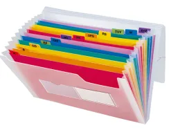 Trieur liderpapel série spectrafile pp 700 microns a4 210x297mm 13 compartiments couleur coloris frosty transparent