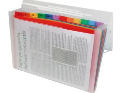 Trieur liderpapel série spectrafile pp 700 microns a5 148x210mm 13 compartiments couleur coloris frosty transparent