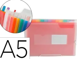 Trieur liderpapel série spectrafile pp 700 microns a5 148x210mm 13 compartiments couleur coloris frosty transparent