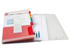 Trieur liderpapel série spectrafile pp 700 microns a5 148x210mm 13 compartiments couleur coloris frosty transparent