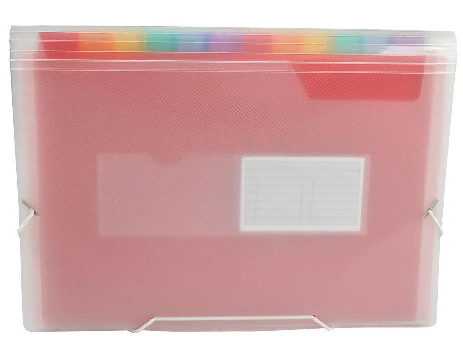 Trieur liderpapel série spectrafile pp 700 microns a5 148x210mm 13 compartiments couleur coloris frosty transparent