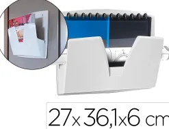Trieur mural cep magnetique polystyrene 1 compartiment a4 italienne supporte 2kg 27x36,1x8,6cm coloris gris clair