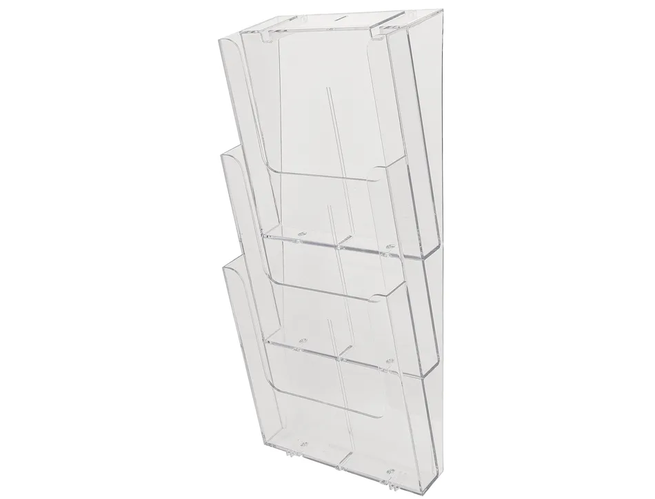 Trieur mural exacompta a4 vertical 3 compartiments coloris transparent