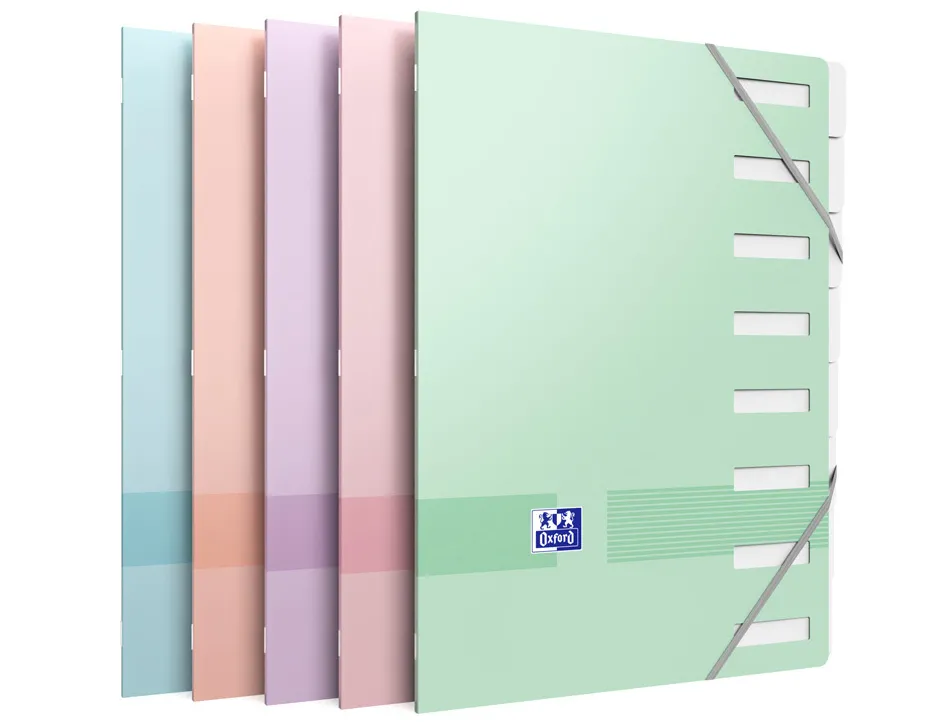 Trieur oxford agrafe color life a4 8 positions coloris pastel assortis