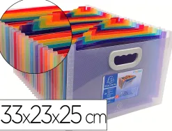 Trieur valisette exacompta polypropylène 33x23x25cm 24 compartiments dos extensible onglets étiquettes fournies cristal