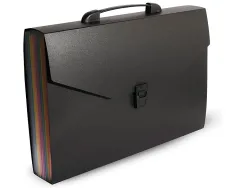 Trieur valisette rainbow class 12 compartiments polypropylene a4 38x26x6cm coloris noir