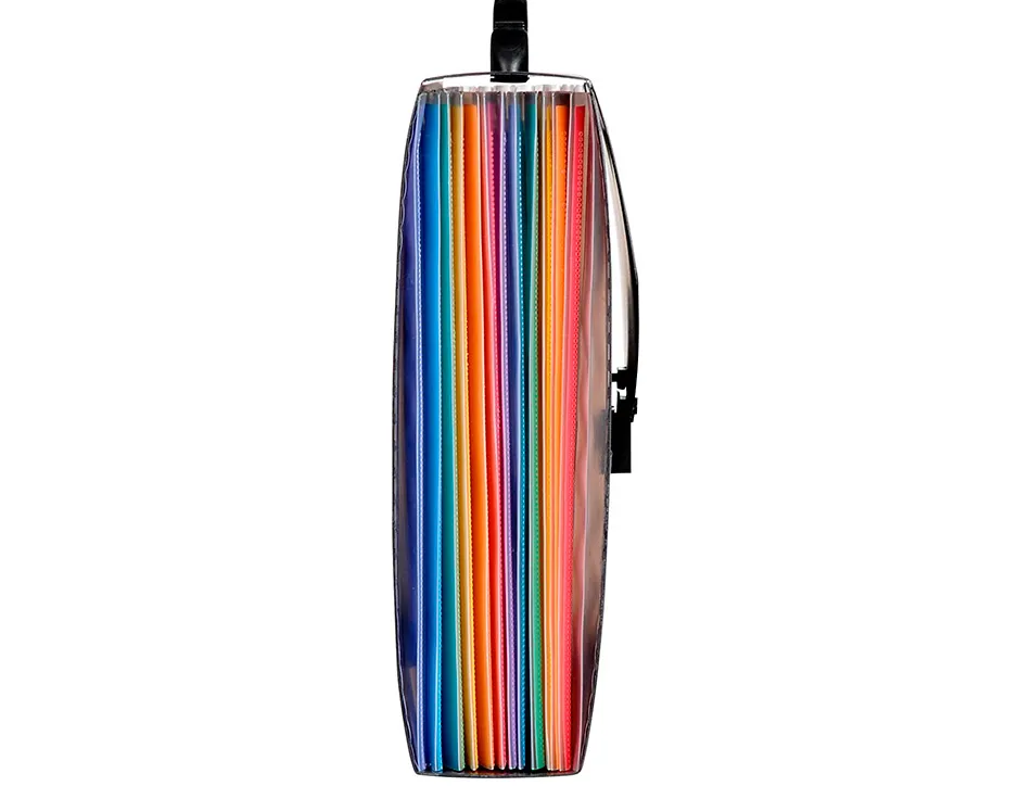 Trieur valisette rainbow class 12 compartiments polypropylene a4 38x26x6cm coloris noir