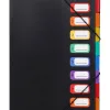 Trieur viquel à soufflets polypropylène 5/10e 8 compartiments fermeture élastique porte étiquette noir