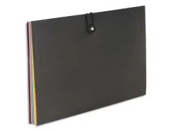 Trieur viquel rainbow class pp 8/10e 350x245mm 8 positions extensible fermeture bouton riveté élastique coloris noir