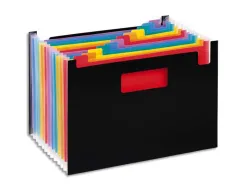 Trieur viquel rainbow class 12 compartiments polypropylene a4 32,5x23cm coloris noir