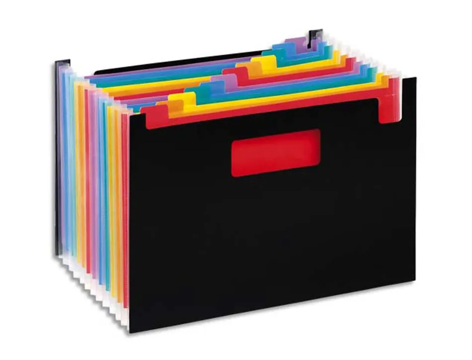 Trieur viquel rainbow class 12 compartiments polypropylene a4 32,5x23cm coloris noir