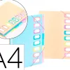 Trieur viquel rainbow pastel 8 compartiments polypropylene a4 25.5x32cm coloris assortis pastel