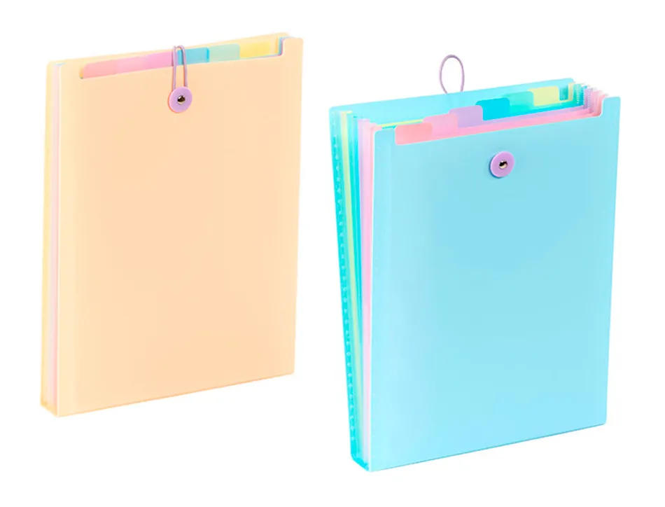 Trieur viquel rainbow pastel pour sac a dos 6 compartiments polypropylene a4 25x33x3,5cm