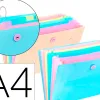 Trieur viquel rainbow pastel 8 compartiments polypropylene a4 35x24,5cm coloris bleu nude