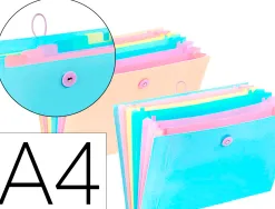 Trieur viquel rainbow pastel 8 compartiments polypropylene a4 35x24,5cm coloris bleu nude