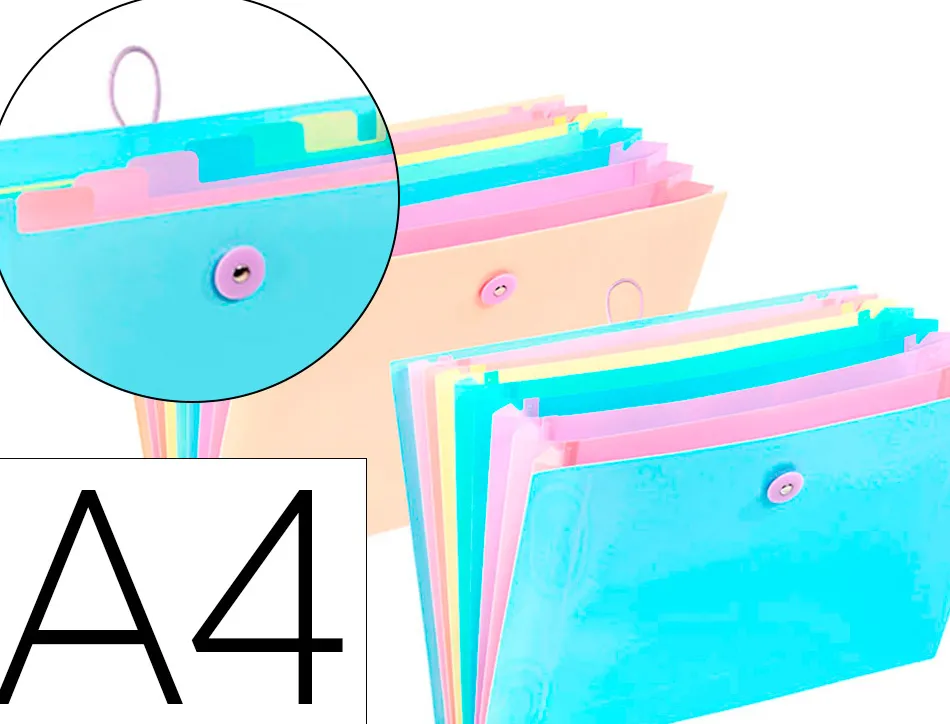 Trieur viquel rainbow pastel 8 compartiments polypropylene a4 35x24,5cm coloris bleu nude