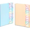 Trieur viquel rainbow pastel 12 compartiments polypropylene a4 25.5x32cm coloris assortis pastel