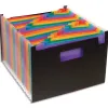 Trieur viquel seatcase rainbow class à soufflets pp 7/100e a4 24 positions 2 poignées coloris noir intérieur multicolore