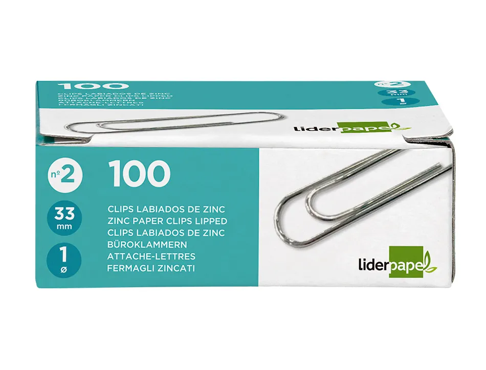 Trombone liderpapel zinc bout rond 33mm boîte 100 unités