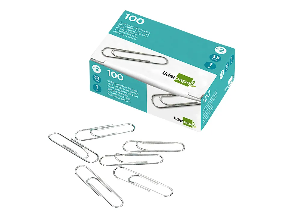 Trombone liderpapel zinc bout rond 33mm boîte 100 unités