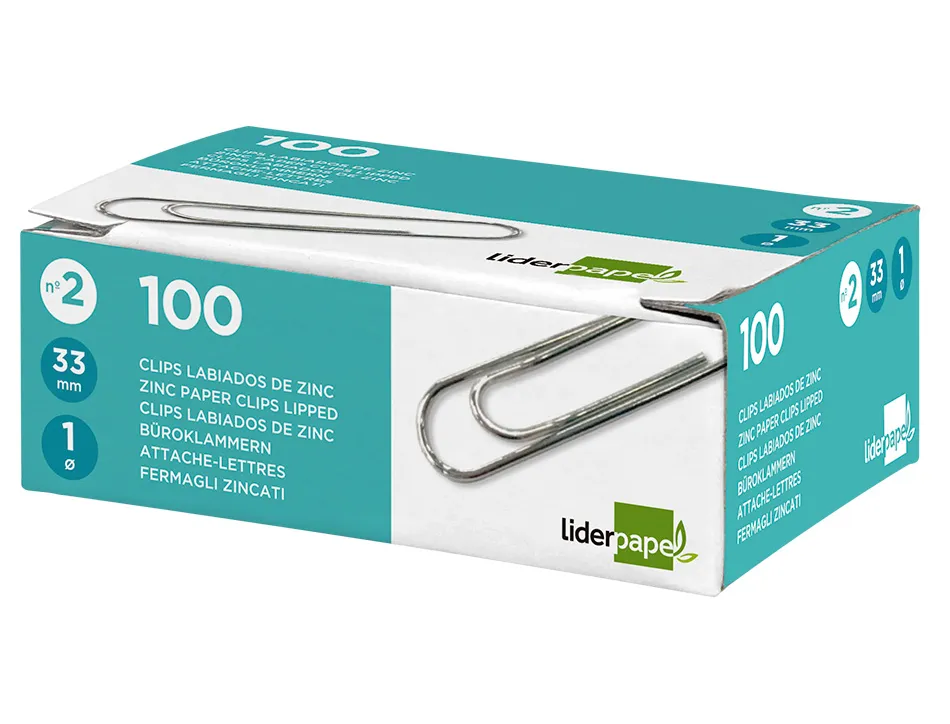 Trombone liderpapel zinc bout rond 33mm boîte 100 unités