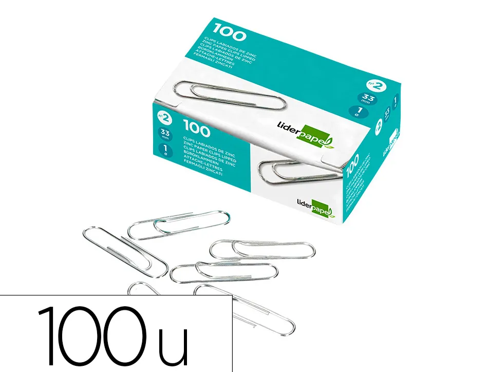 Trombone liderpapel zinc bout rond 33mm boîte 100 unités