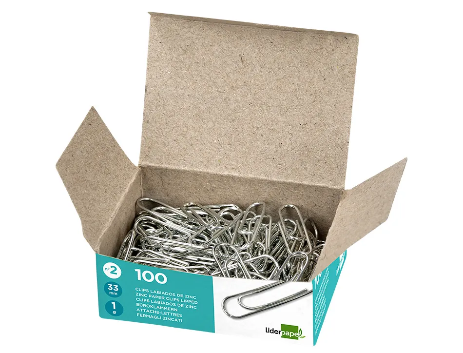 Trombone liderpapel zinc bout rond 33mm boîte 100 unités