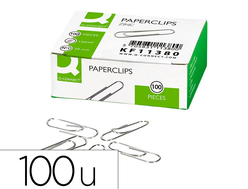Trombone liderpapel zinc n 1 bout rond 20mm boite 100 unites