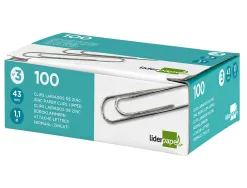 Trombone liderpapel zinc bout rond 43mm boîte 100 unités