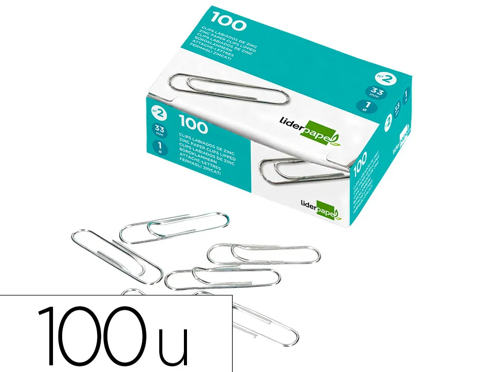 Trombone liderpapel zinc bout rond 43mm boîte 100 unités