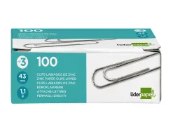 Trombone liderpapel zinc bout rond 43mm boîte 100 unités