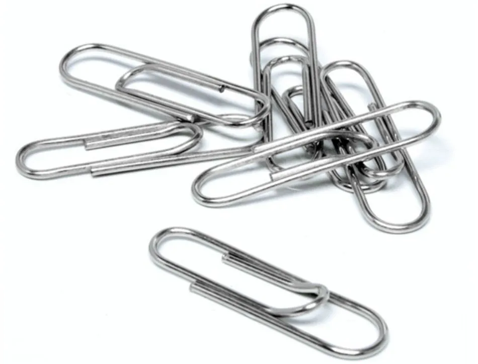 Trombone q-connect nickelé bout rond 20mm boîte carton 100 unités