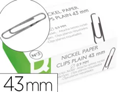 Trombone q-connect nickele n 3 bout rond 43mm boite 100 unites