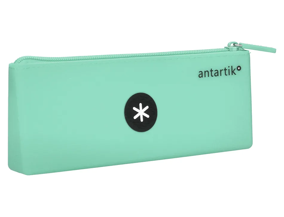 Trousse antartik triangulaire 1 compartiment silicone soft touch coloris pastels assortis